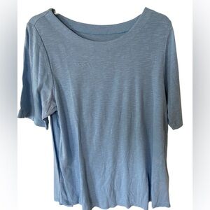 J Jill Prima Cotton Elbows Women's Light Blue Top size L